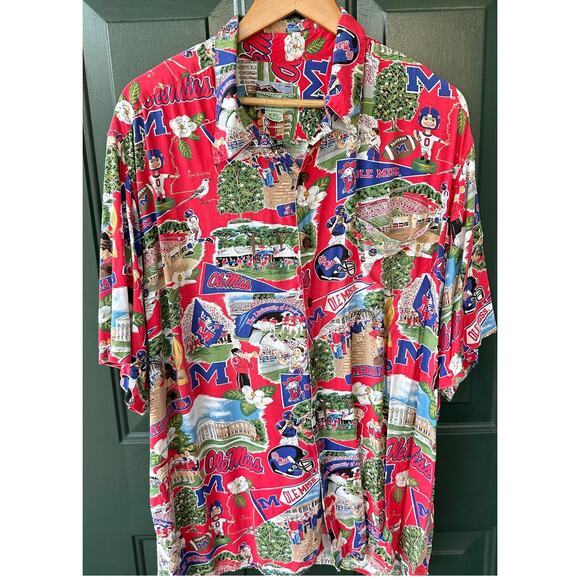 HTF Vintage Reyn Spooner Ole Miss Shirt XXL Colonel Reb Tailgate Aloha Football - Picture 2 of 9